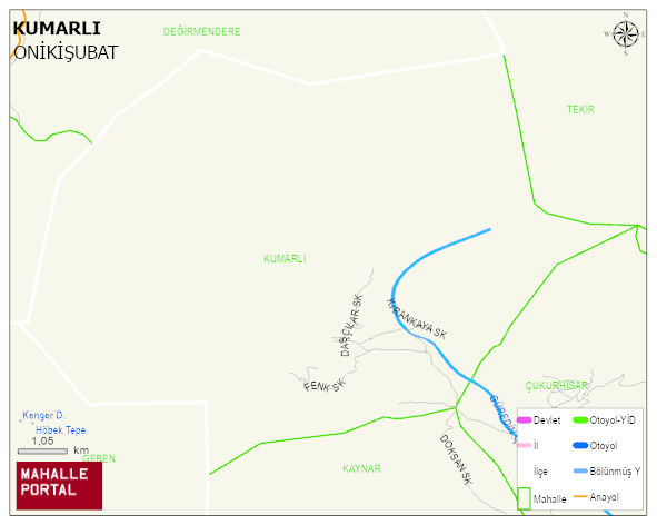 KUMARLI Mahallesi Haritası | Dağlar, Ovalar ve Akarsu Bilgileri