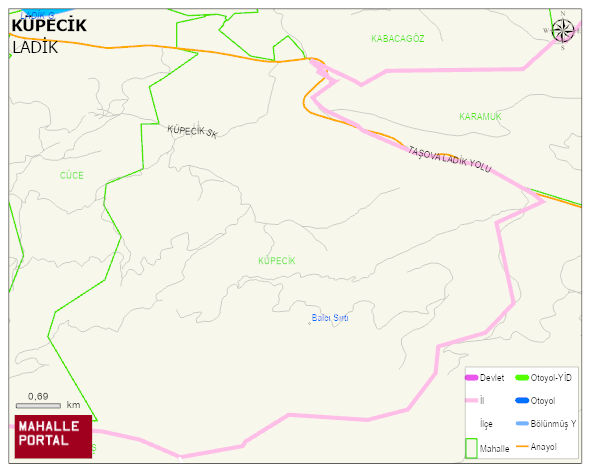 KÜPECİK Mahallesi Haritası | Yükselti ve Doğa Özellikleri