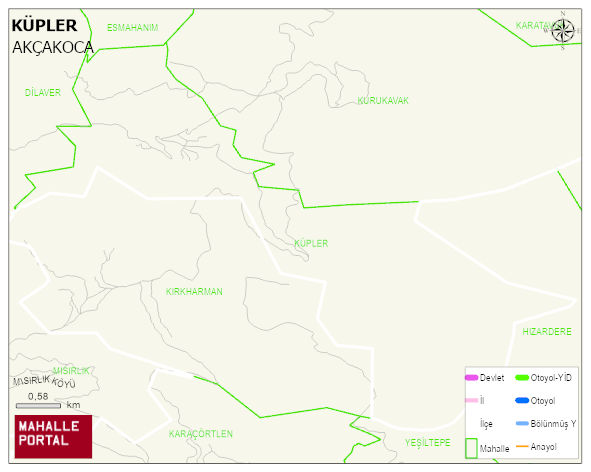 KÜPLER Köyü Haritası | Yükselti ve Doğa Özellikleri
