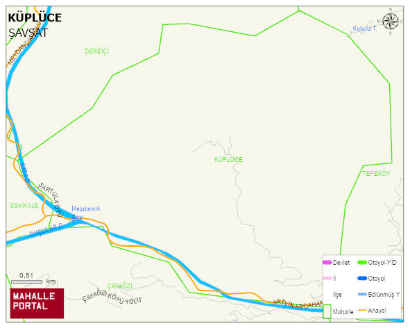 KÜPLÜCE Köyü Haritası | Mahalle ve Köy Sınırı