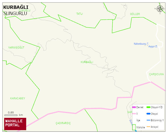 KURBAĞLI Köyü Haritası | Detaylı Köy ve Mahalle Görünümü