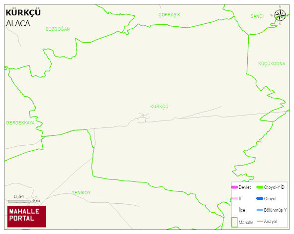 KÜRKÇÜ Köyü Haritası | İnteraktif Köy ve Mahalle Sınırları