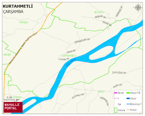 KURTAHMETLİ Mahallesi Haritası | Detaylı Köy ve Mahalle Görünümü