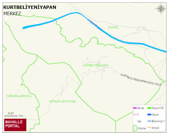 KURTBELİYENİYAPAN Köyü Haritası | Yükselti ve Doğa Özellikleri