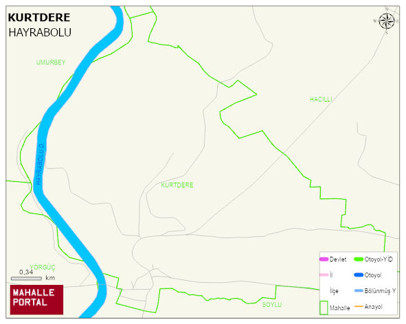 KURTDERE Mahallesi Haritası | Coğrafi Yapı ve Detaylı Haritası