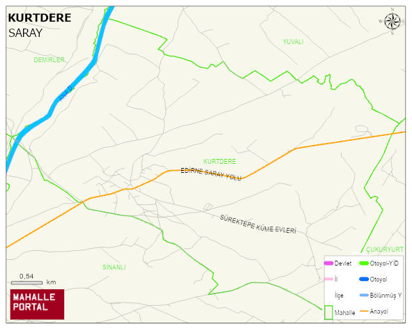 KURTDERE Mahallesi Haritası | İnteraktif Köy ve Mahalle Sınırları
