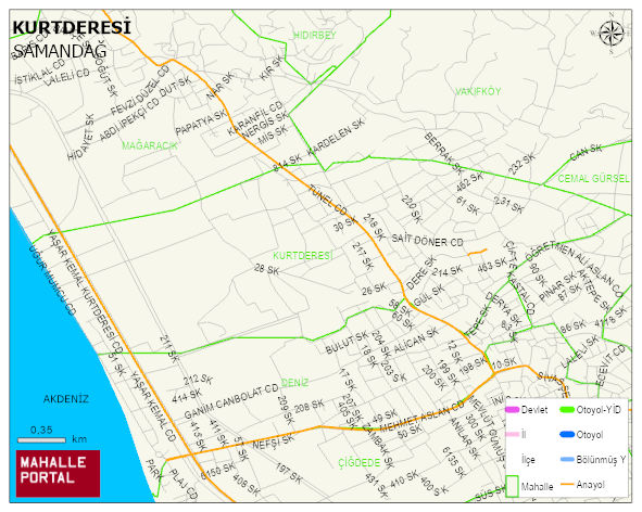 KURTDERESİ Mahallesi Haritası | Mahalle Sokak Haritası