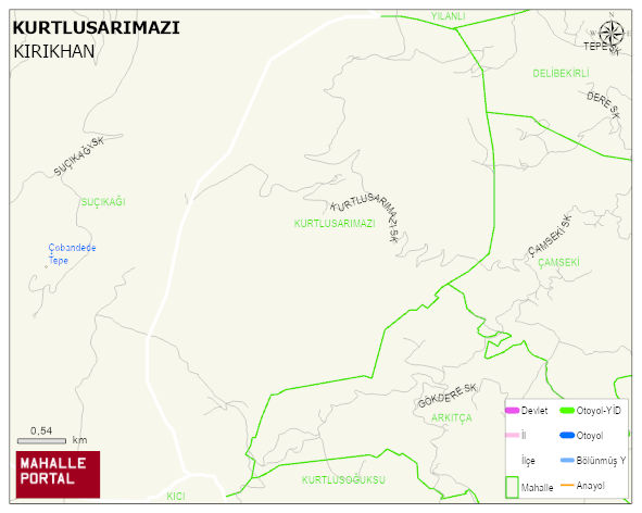 KURTLUSARIMAZI Mahallesi Haritası | Dağlar, Ovalar ve Akarsu Bilgileri