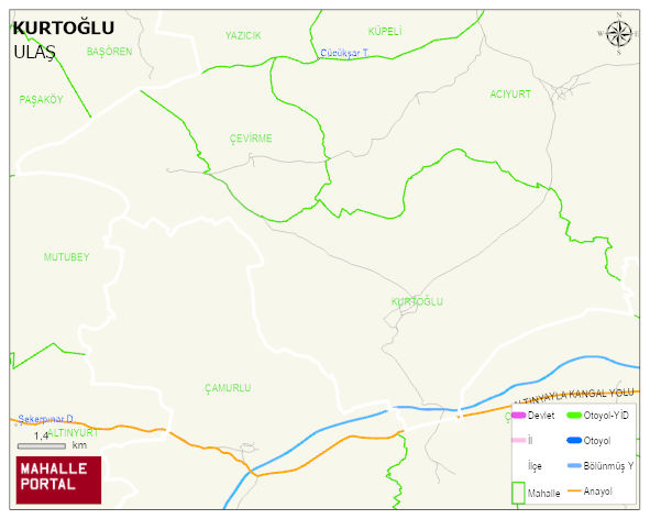KURTOĞLU Köyü Haritası | Güncel Mahalle ve Köy Haritası