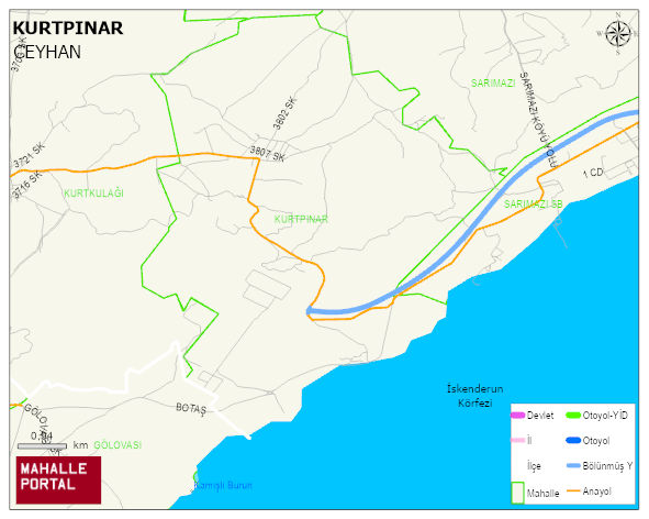 KURTPINAR Mahallesi Haritası | Detaylı Köy ve Mahalle Görünümü
