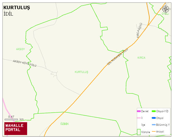 KURTULUŞ Köyü Haritası | İnteraktif Köy ve Mahalle Sınırları