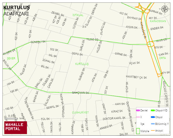 KURTULUŞ Mahallesi Haritası | Coğrafi Yapı ve Detaylı Haritası