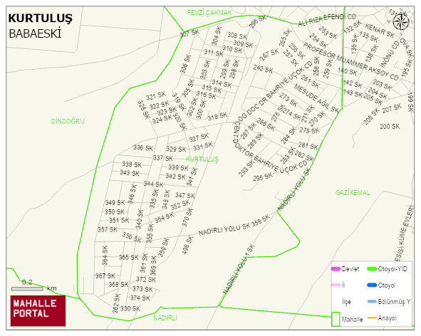KURTULUŞ Mahallesi Haritası | Mahalle ve Köy Sınırı