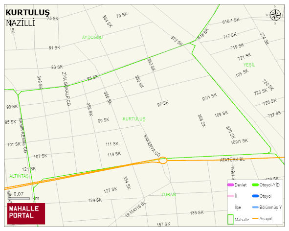 KURTULUŞ Mahallesi Haritası | Detaylı Köy ve Mahalle Görünümü