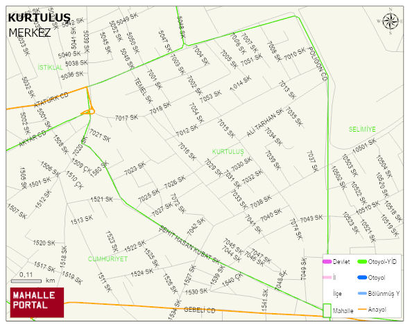 KURTULUŞ Mahallesi Haritası | İnteraktif Köy ve Mahalle Sınırları