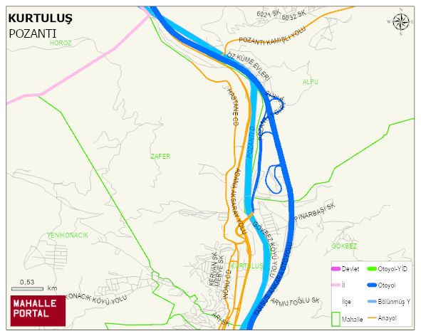 KURTULUŞ Mahallesi Haritası | Dağlar, Ovalar ve Akarsu Bilgileri