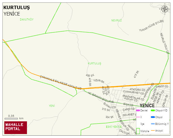 KURTULUŞ Mahallesi Haritası | İnteraktif Köy ve Mahalle Sınırları