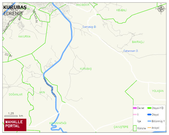 KURUBAŞ Mahallesi Haritası | İnteraktif Köy ve Mahalle Sınırları