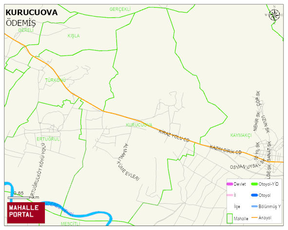 KURUCUOVA Mahallesi Haritası | Mahalle ve Köy Sınırı