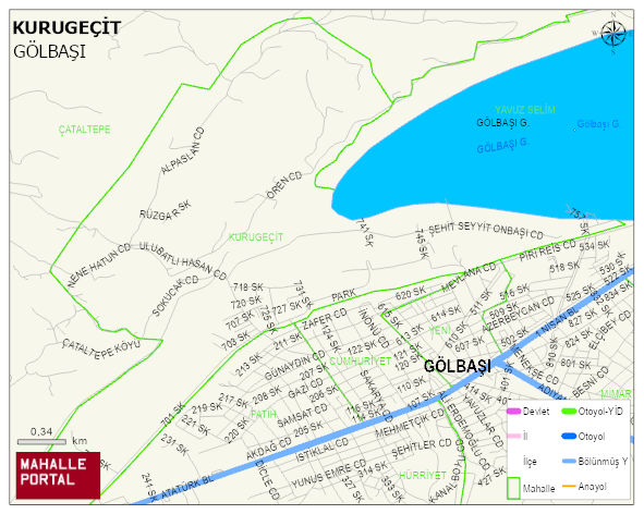 KURUGEÇİT Mahallesi Haritası | Dağlar, Ovalar ve Akarsu Bilgileri