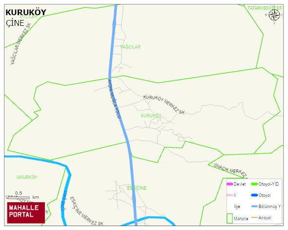 KURUKÖY Mahallesi Haritası | Sayısal Bölge Görünümü