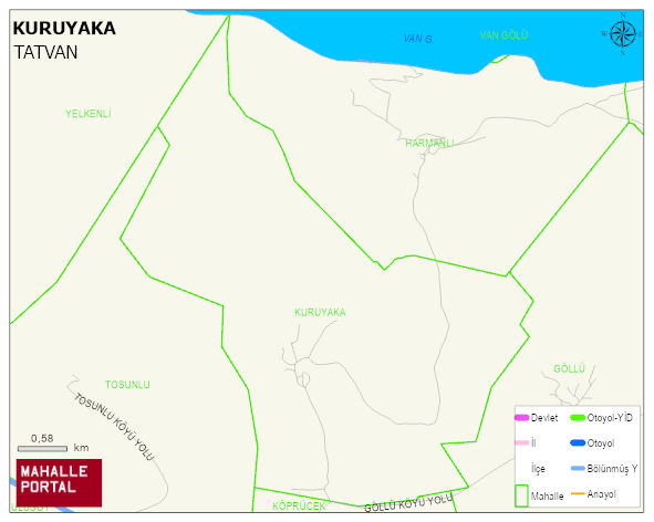 KURUYAKA Köyü Haritası | Sayısal Bölge Görünümü