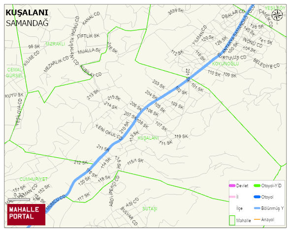 KUŞALANI Mahallesi Haritası | Güncel Mahalle ve Köy Haritası