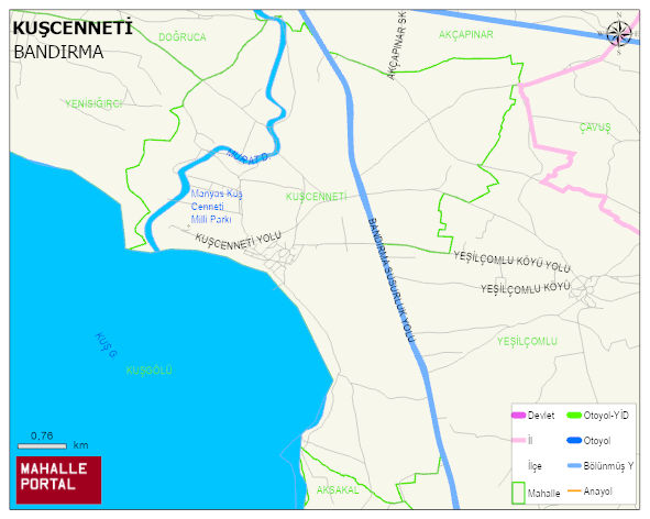 KUŞCENNETİ Mahallesi Haritası | Detaylı Köy ve Mahalle Görünümü
