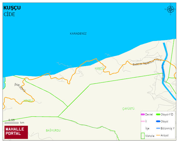 KUŞÇU Köyü Haritası | Güncel Mahalle ve Köy Haritası
