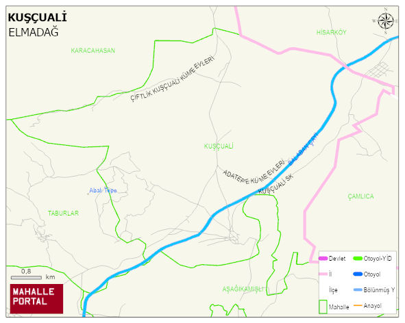 KUŞÇUALİ Mahallesi Haritası | Dağlar, Ovalar ve Akarsu Bilgileri