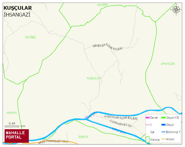 KUŞÇULAR Mahallesi Haritası | Dağlar, Ovalar ve Akarsu Bilgileri