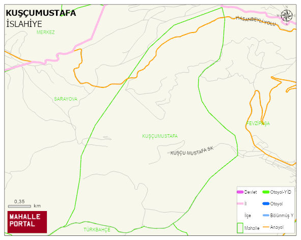 KUŞÇUMUSTAFA Mahallesi Haritası | Mahalle ve Köy Sınırı