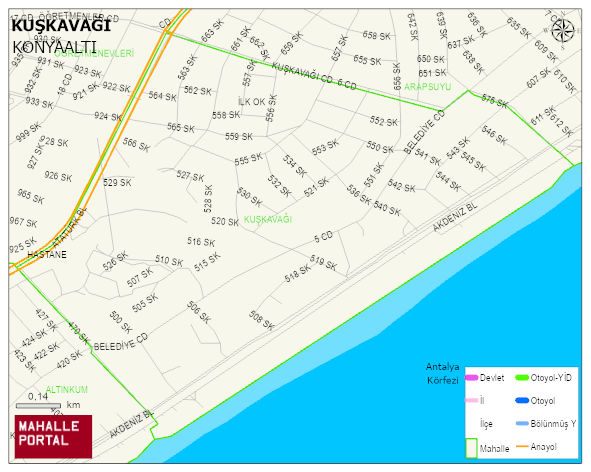 KUŞKAVAĞI Mahallesi Haritası | İnteraktif Köy ve Mahalle Sınırları