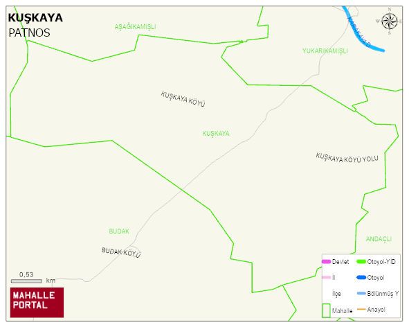 KUŞKAYA Köyü Haritası | Mahalle ve Köy Sınırı