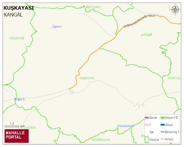 KUŞKAYASI Köyü Haritası | Coğrafi Yapı ve Detaylı Haritası