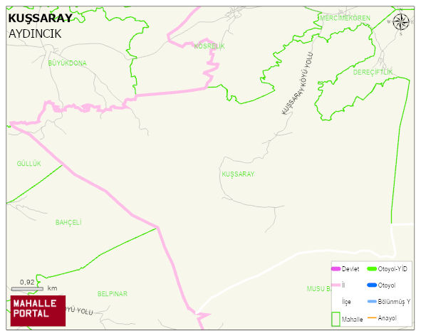KUŞSARAY Köyü Haritası | Güncel Mahalle ve Köy Haritası