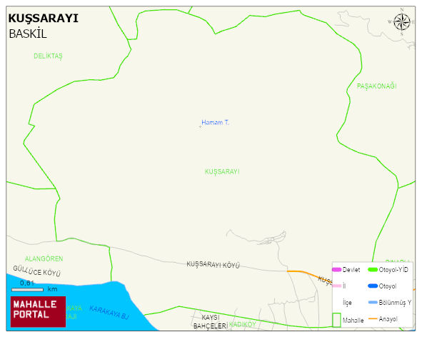 KUŞSARAYI Köyü Haritası | Detaylı Köy ve Mahalle Görünümü