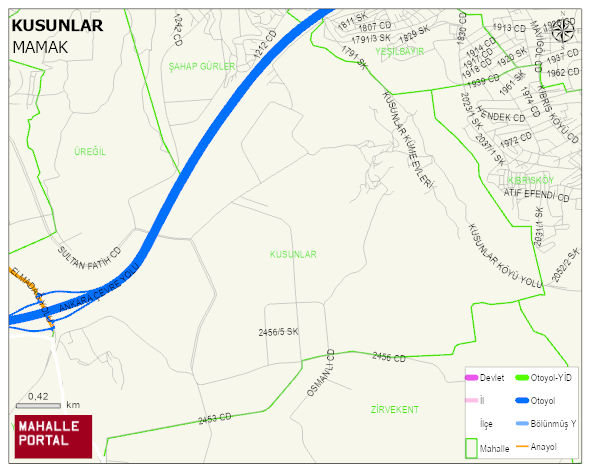 KUSUNLAR Mahallesi Haritası | Detaylı Köy ve Mahalle Görünümü