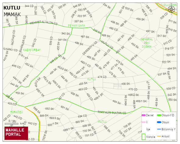 KUTLU Mahallesi Haritası | Detaylı Köy ve Mahalle Görünümü