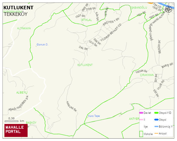 KUTLUKENT Mahallesi Haritası | Mahalle ve Köy Sınırı