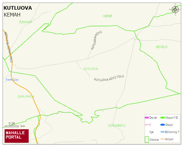 KUTLUOVA Köyü Haritası | Dağlar, Ovalar ve Akarsu Bilgileri
