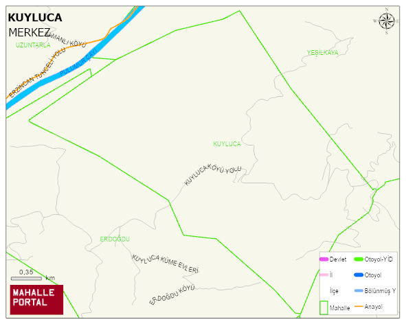 KUYLUCA Köyü Haritası | Dağlar, Ovalar ve Akarsu Bilgileri