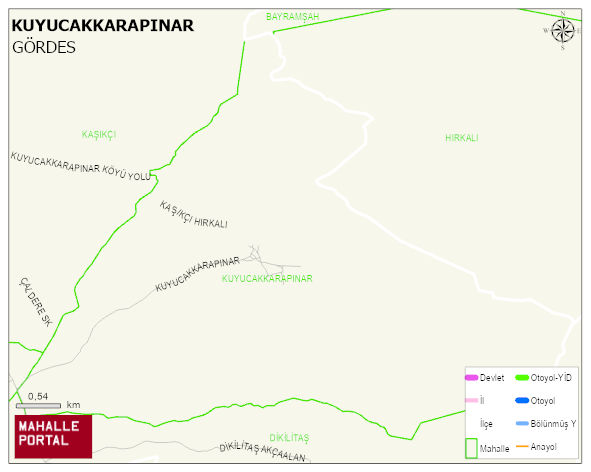 KUYUCAKKARAPINAR Mahallesi Haritası | Yükselti ve Doğa Özellikleri