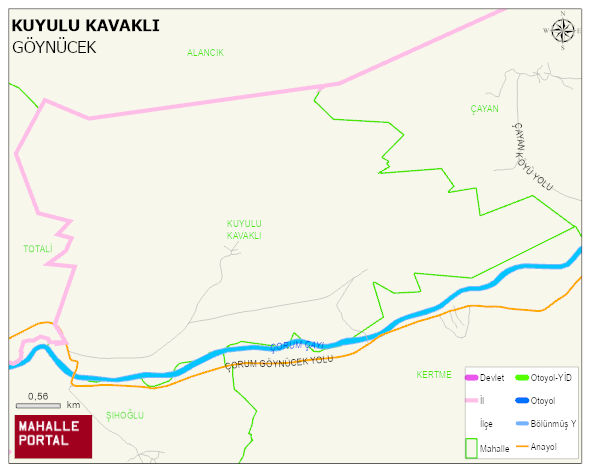 KUYULU KAVAKLI Köyü Haritası | Yükselti ve Doğa Özellikleri