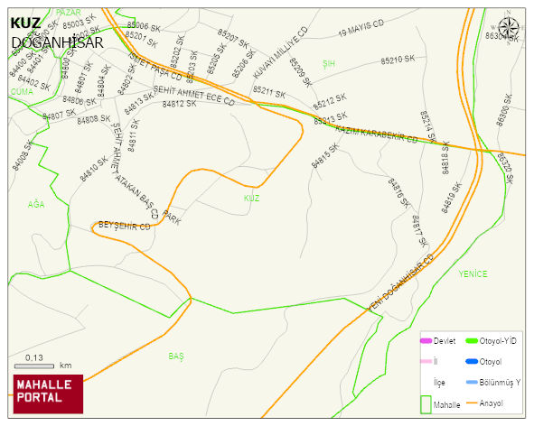 KUZ Mahallesi Haritası | Coğrafi Yapı ve Detaylı Haritası