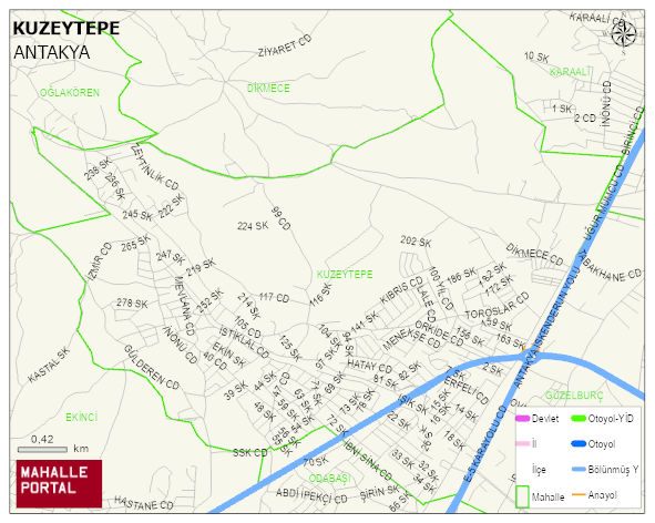 KUZEYTEPE Mahallesi Haritası | İnteraktif Köy ve Mahalle Sınırları