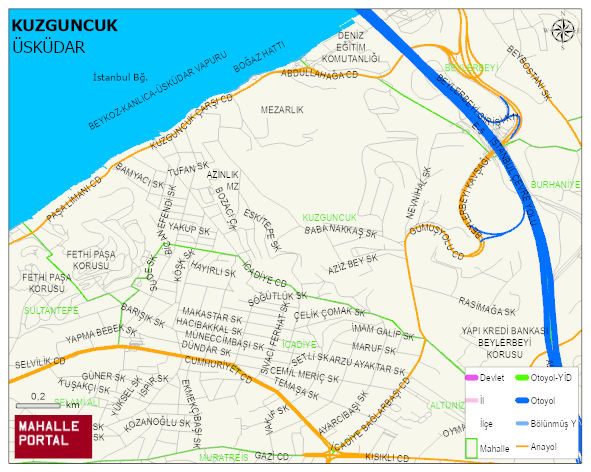 KUZGUNCUK Mahallesi Haritası | Mahalle ve Köy Sınırı