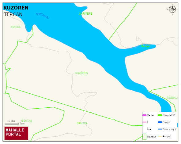 KUZÖREN Köyü Haritası | İnteraktif Köy ve Mahalle Sınırları