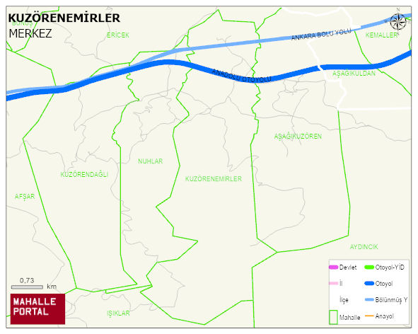 KUZÖRENEMİRLER Köyü Haritası | İnteraktif Köy ve Mahalle Sınırları