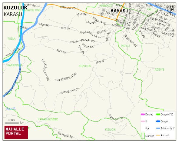 KUZULUK Mahallesi Haritası | Coğrafi Yapı ve Detaylı Haritası